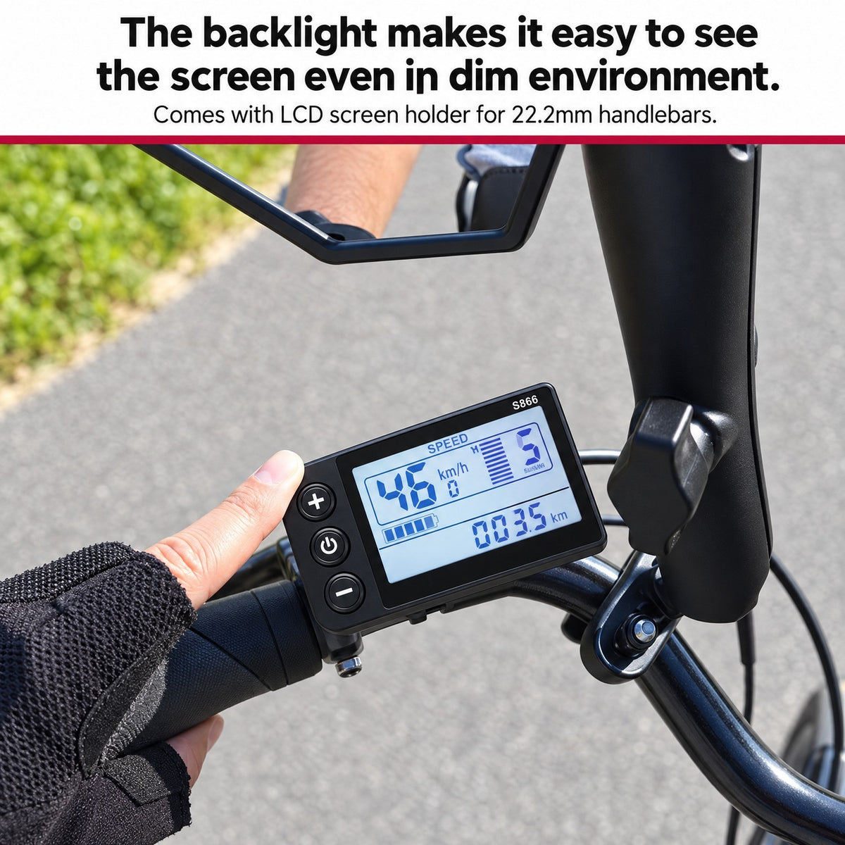 Electric Bike LCD Display 24V 36V 48V Waterproof Segment Screen for MTB & E-Bike