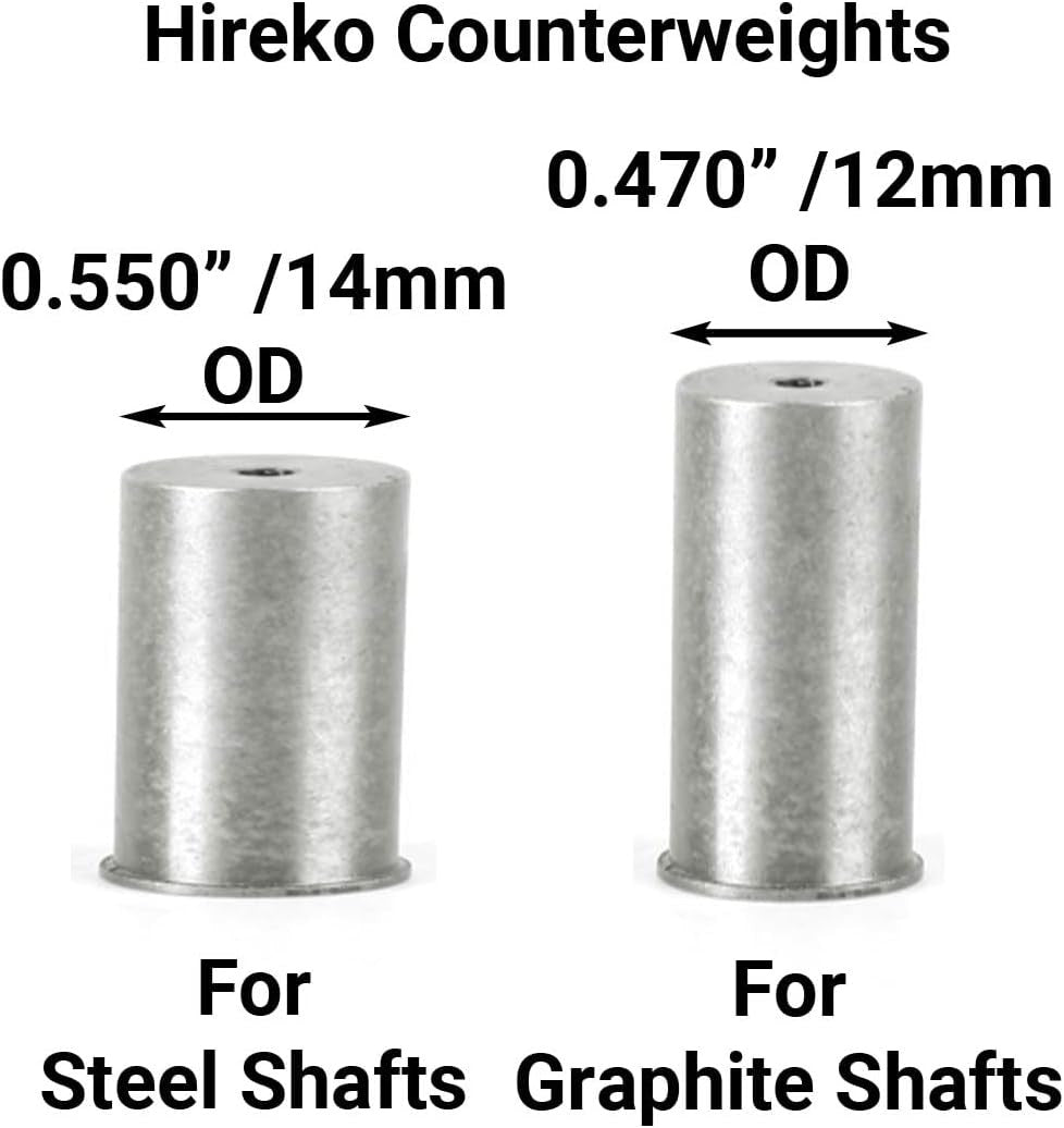 Golf Club Counterweights 12g for Steel, Graphite & Putter Shafts
