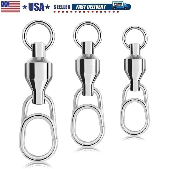 Fishing Ball Bearing Swivels with Fast Clip Snap 28-132Lb Tackle Lot