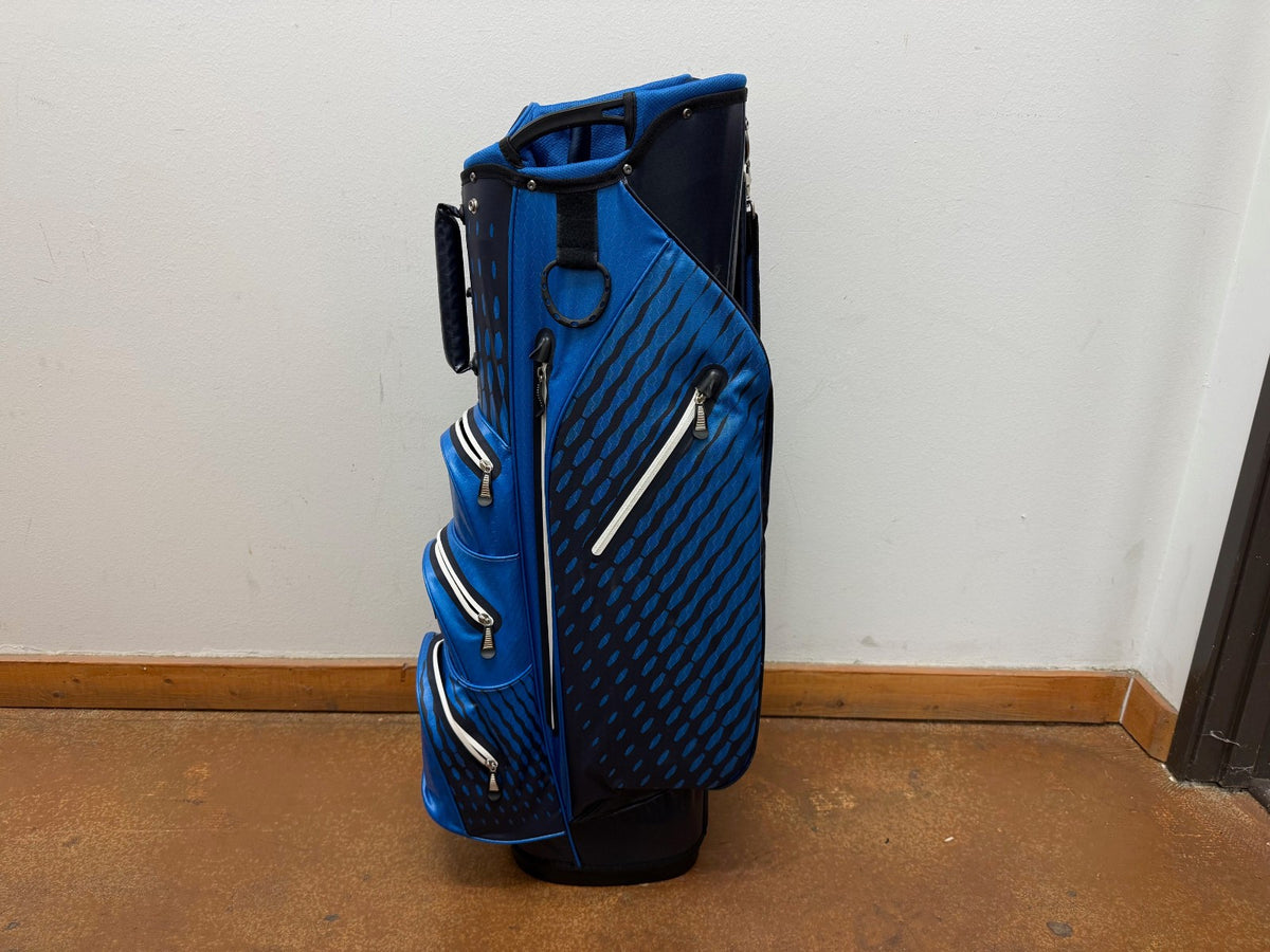 Waterproof 14-Way Golf Cart Bag with Rain Cover - Navy Royal Blue