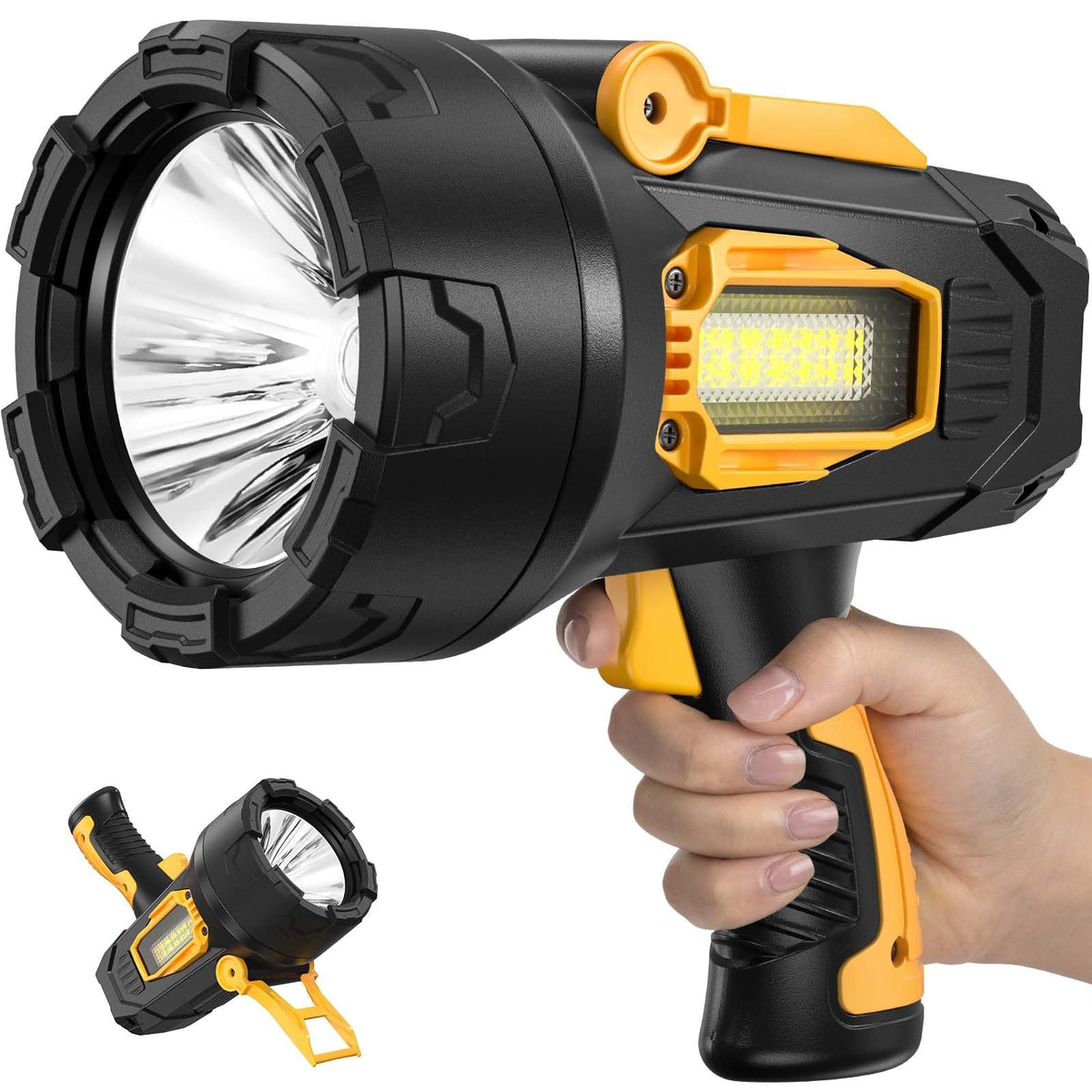 Rechargeable 2,000,000 Lumens LED Spotlight for Camping and Outdoor Use
