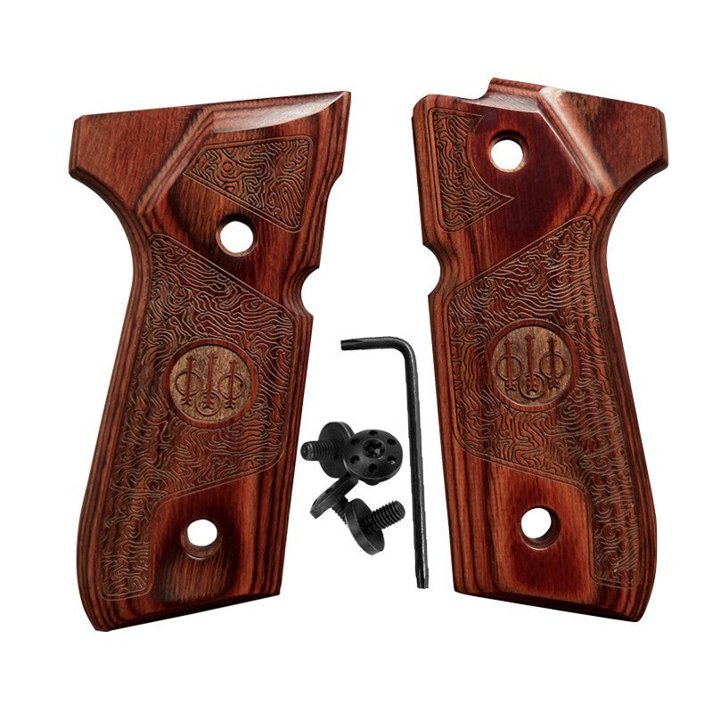 Full Size Wood Gun Grips for Beretta 92/96 Series with Screws & Wrench