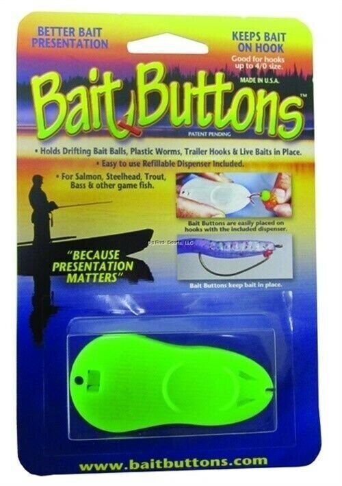 Fishing Bait Button Dispenser with 100 Original Bait Holders for Saltwater and Freshwater Fishing