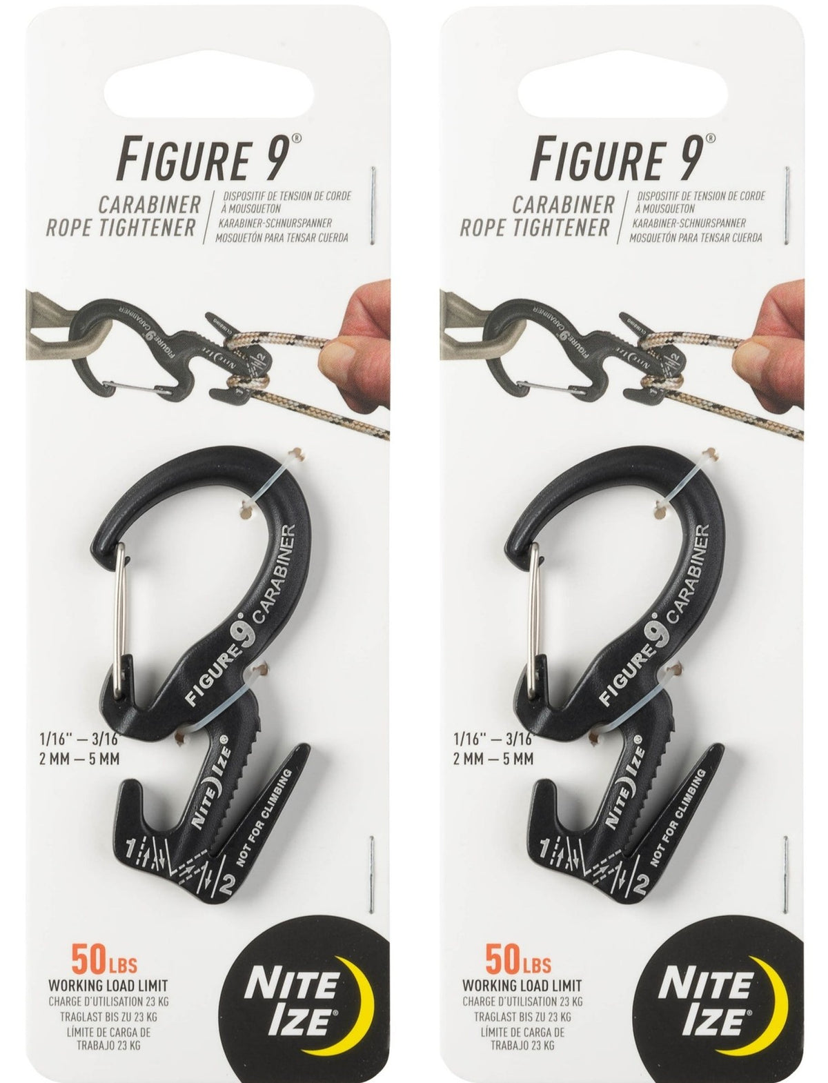 Small Carabiner Rope Tightener for Camping, Towing & Securing Loads