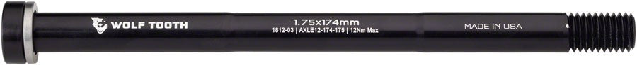 Bike Rear Thru Axle M12 x 174mm Black | Heavy Duty Bicycle Axle