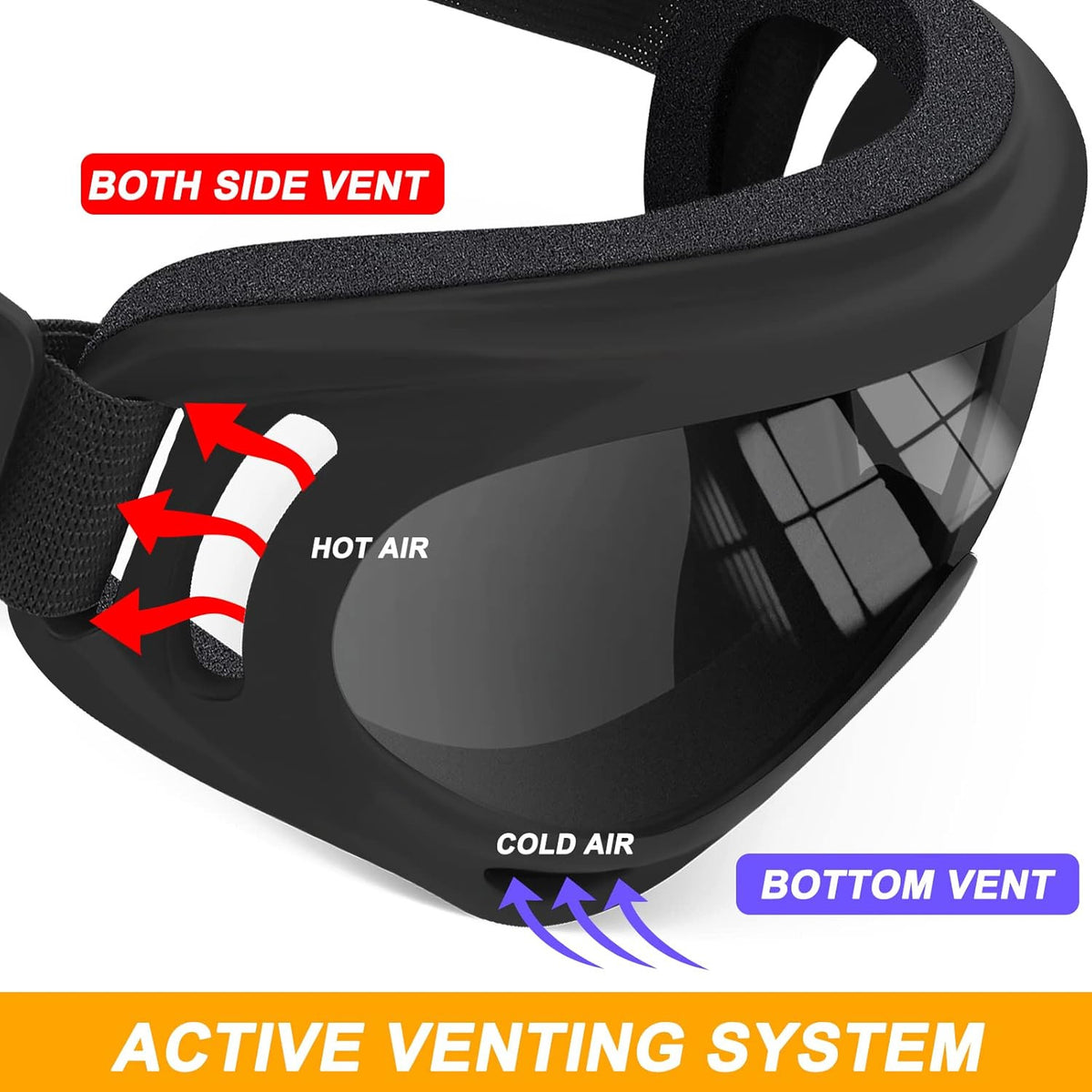 Motorcycle & ATV Ski Goggles Anti-UV Dustproof Windproof 2 Pairs