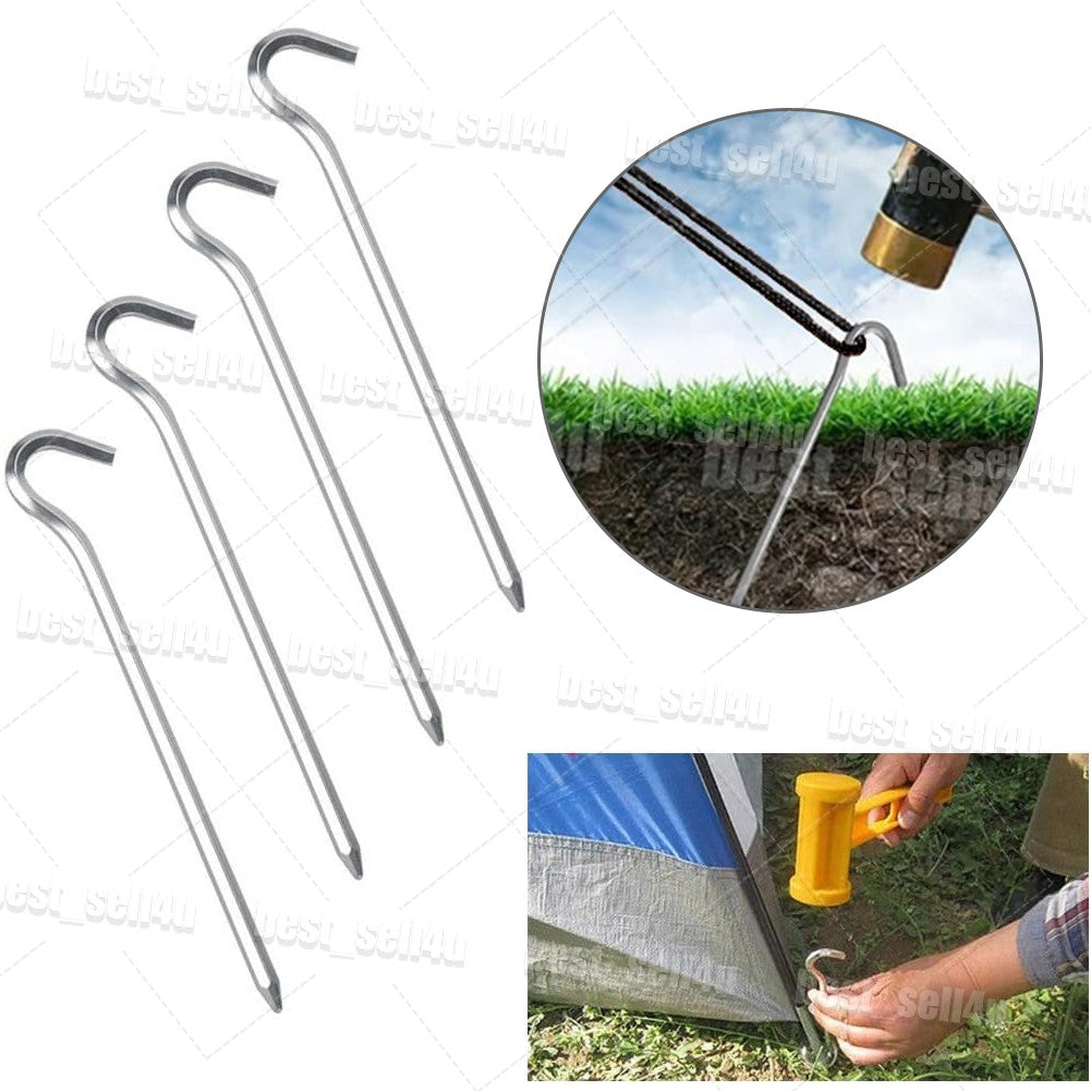 Reflective Tent Guy Lines Kit with Aluminum Tensioners and Stakes - Heavy Duty Camping Rope Set