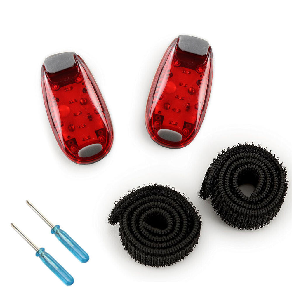 2 Pack LED Safety Clip-On Lights for Cycling, Running & Night Visibility