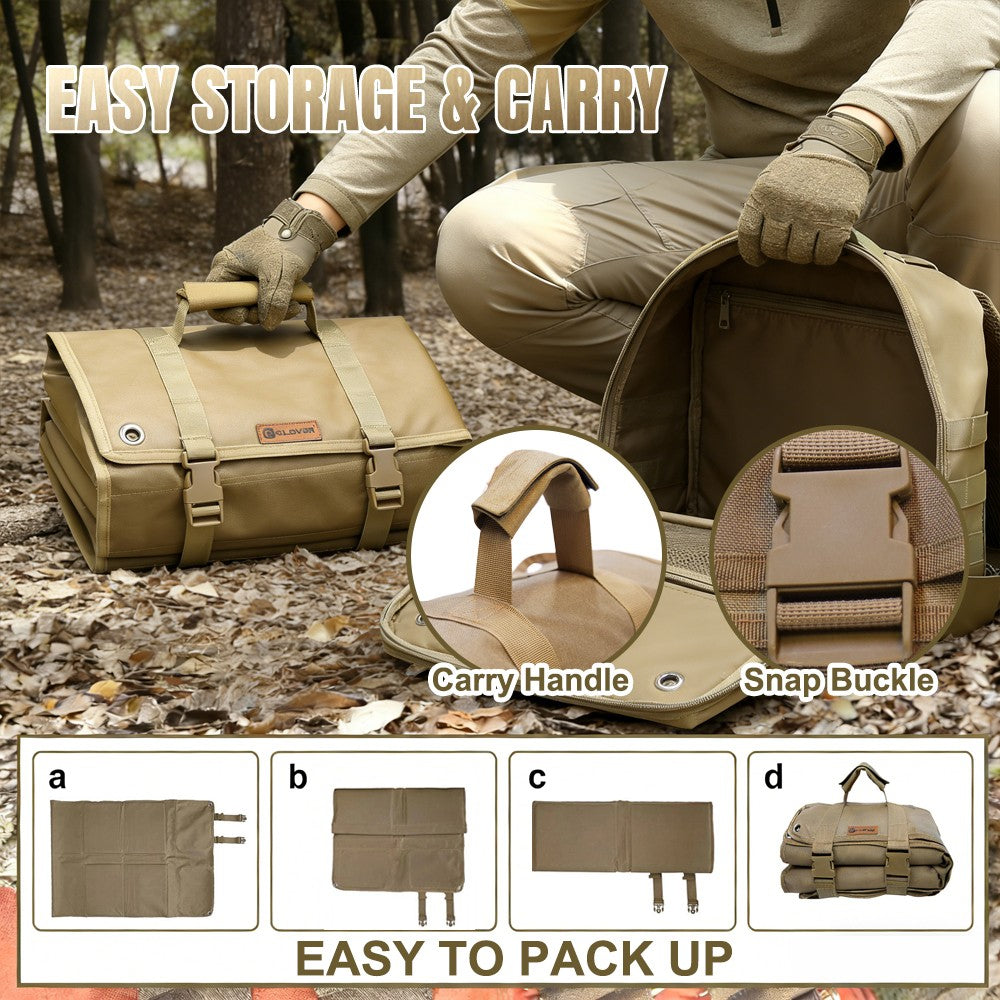 Heavy Duty Shooting Mat with Padded Roll for Range, Hunting & Military Use