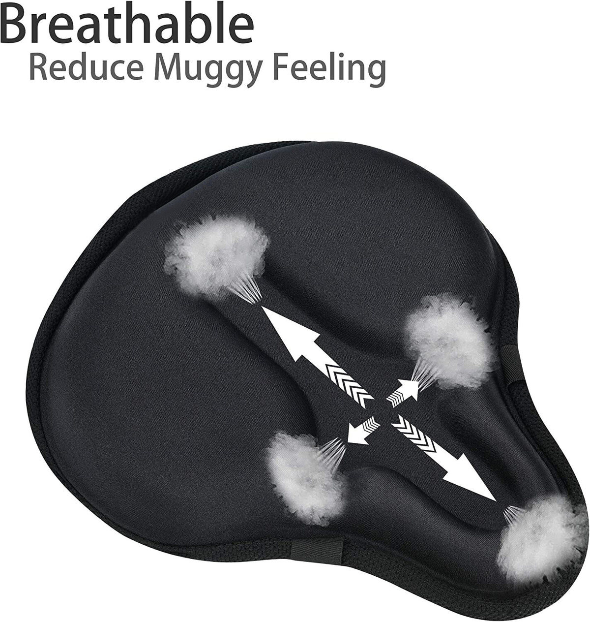 Large Wide Gel Bike Seat Cushion - Shock Absorbing Bicycle Saddle Cover
