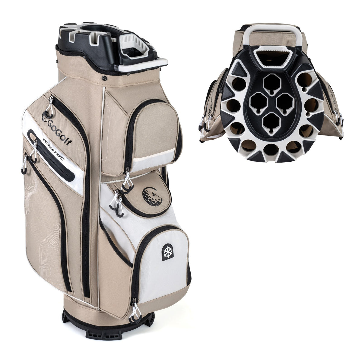 Golf Cart Bag with 14-Way Dividers & 11 Pockets Lightweight Organizer