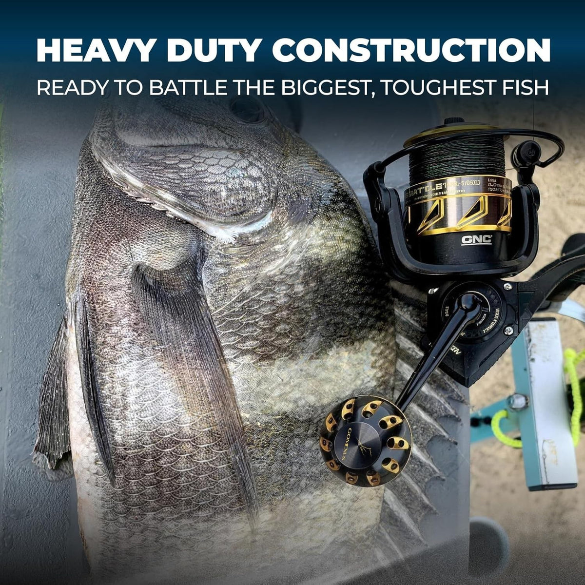 Fishing Reel Handle Upgrade for Penn Battle II/III/IV - Longer Power Crank & Ergonomic Grip
