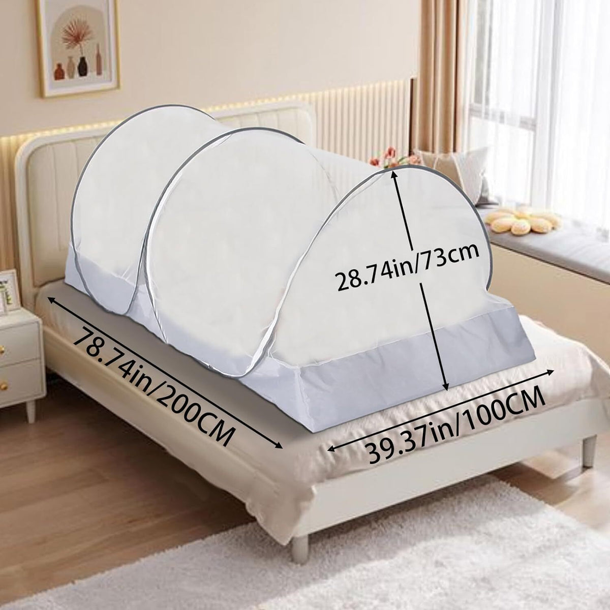 Portable Mosquito Net Tent Foldable Pop-Up Travel Camping Mesh Screen