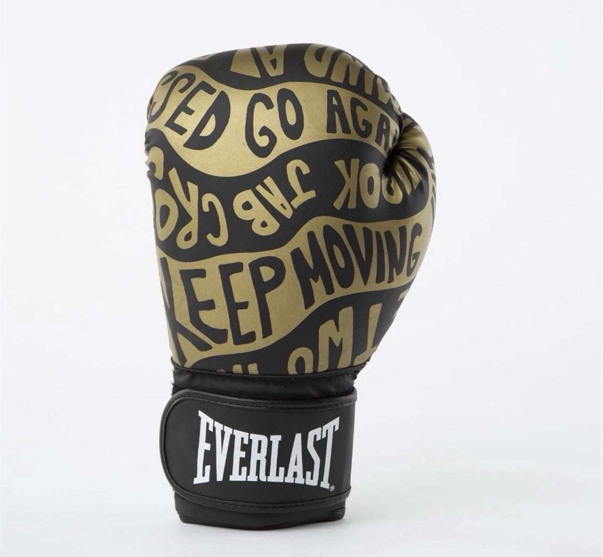 Everlast 16 oz Boxing Training Gloves Black and Gold for Fitness & Sparring