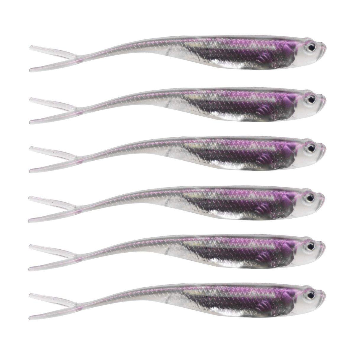 6Pcs Soft Swimbait Fishing Lures - Realistic Jerk Shad Minnow Drop Shot Baits