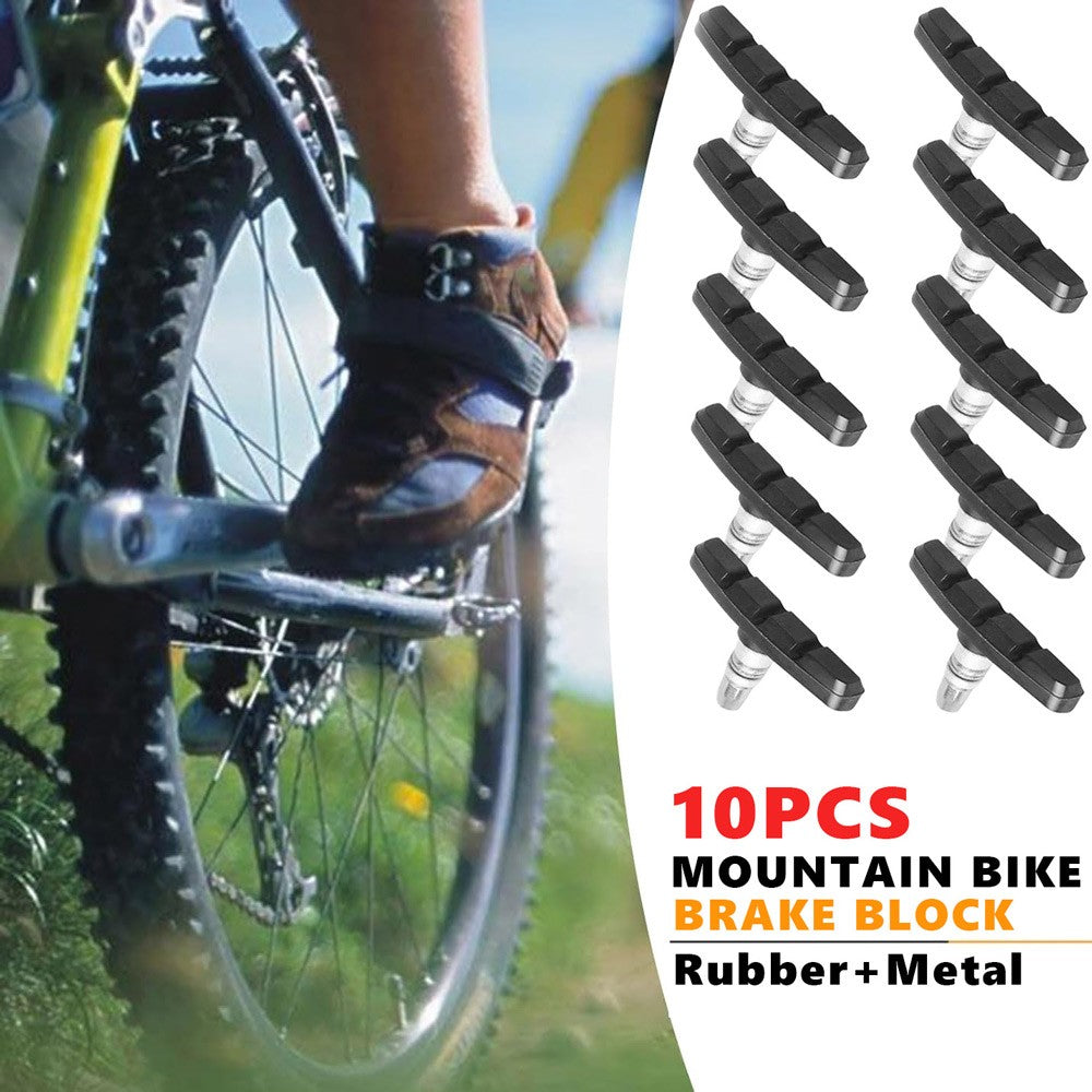 10-Pair MTB Bicycle V Brake Pads 70mm Shoes Blocks for Mountain Bikes