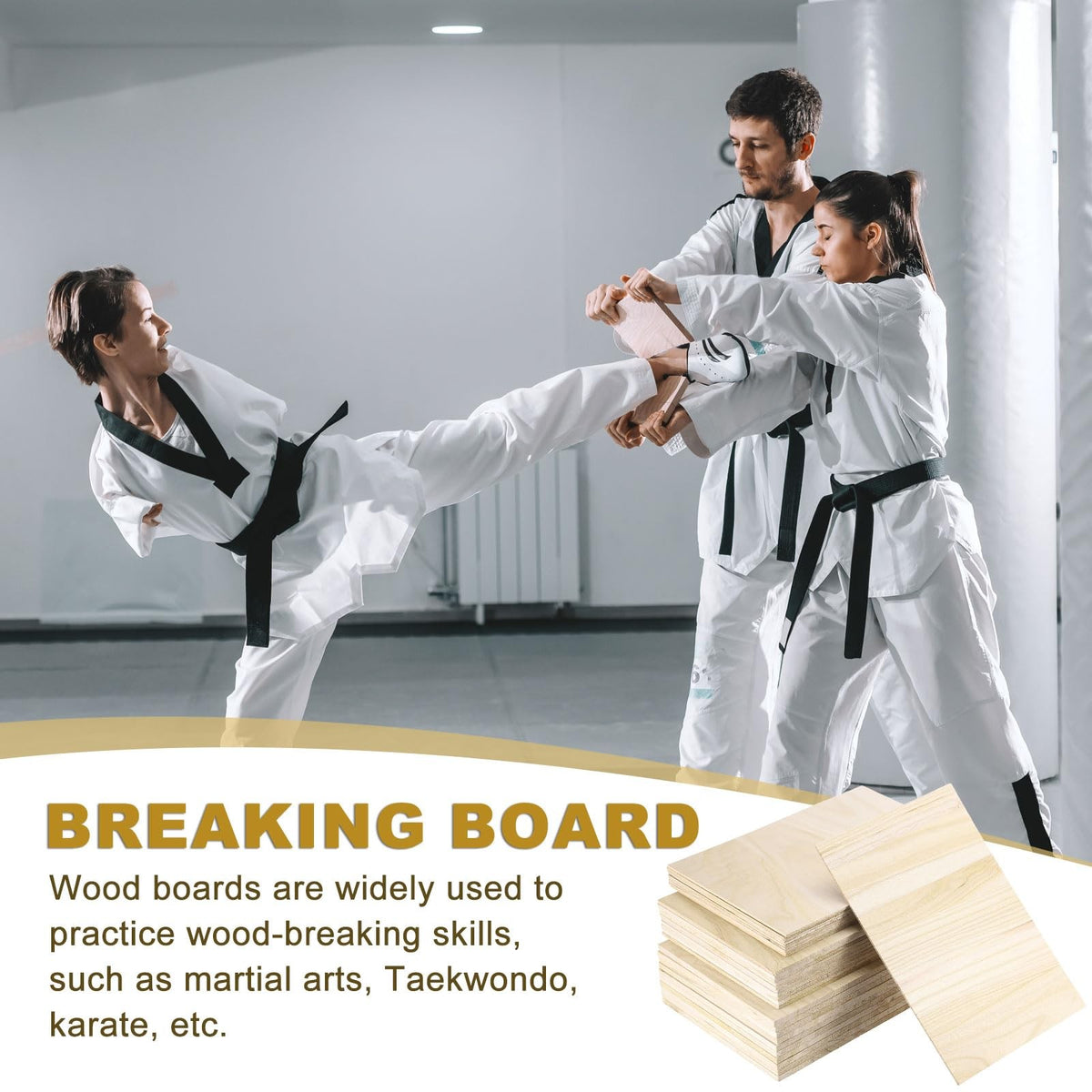 Martial Arts Wood Breaking Boards 3mm 6mm 9mm Pack for Taekwondo Karate Training