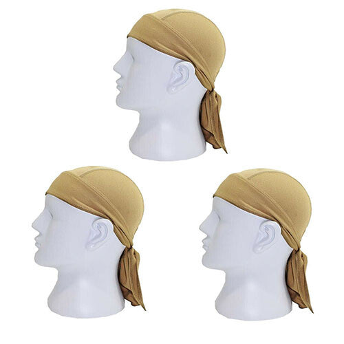 3 Pack Skull Cap Motorcycle Head Wrap Tie Durag Beanie Cycling Bandana