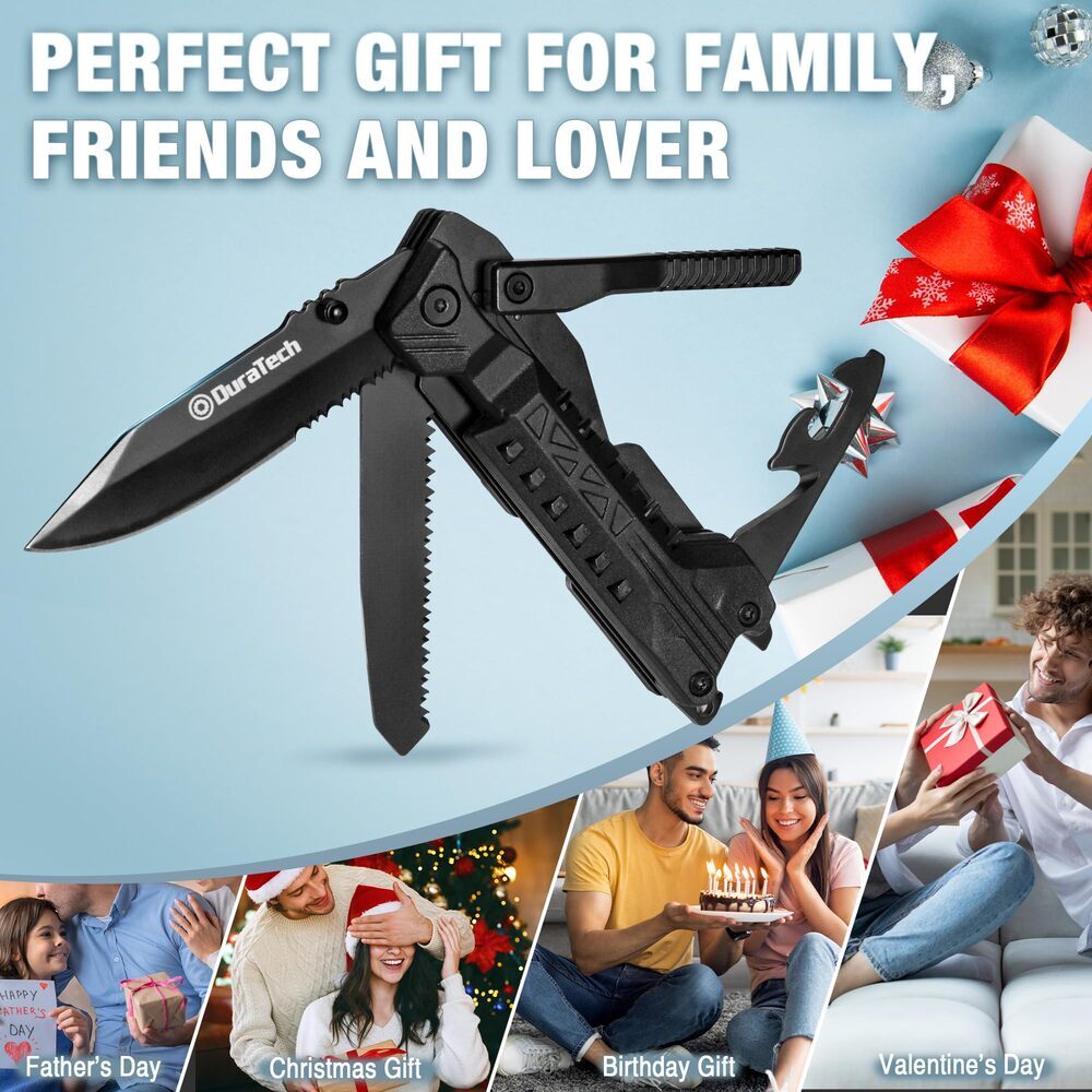 20-in-1 Multitool Pocket Knife with Locking Blade, Saw, Screwdriver, Fire Starter