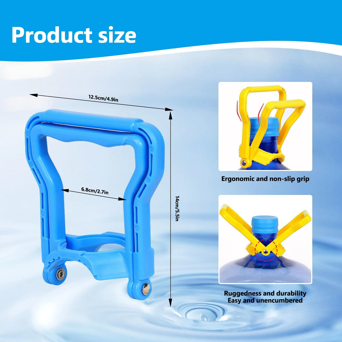 Heavy Duty 5 Gallon Water Bottle Handle - Dual-Mode Carrier for Easy Transport