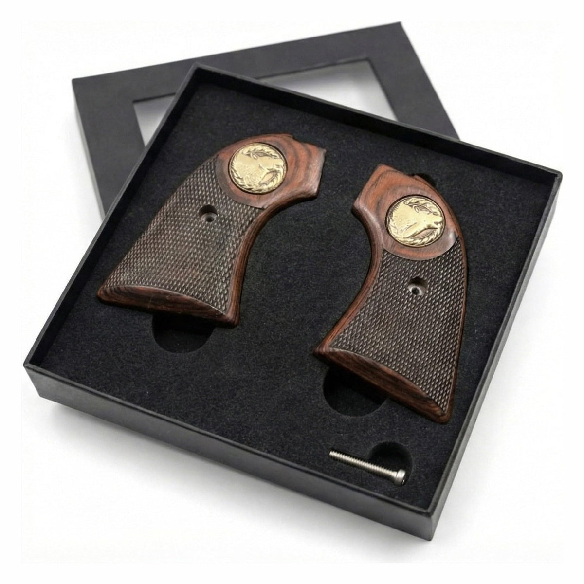 Heritage Rough Rider Checkered Rosewood Gun Grips for .22 LR & .22 Mag Revolvers