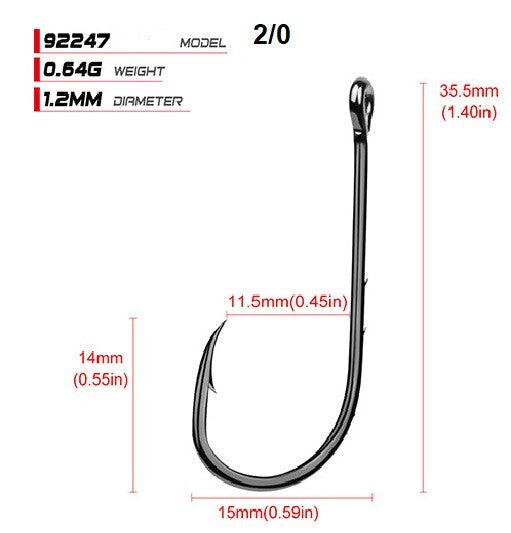 High Carbon Steel Baitholder Fishing Hooks Assortment - Multiple Sizes & Quantities