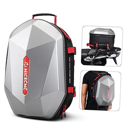 Large Waterproof Motorcycle ATV Helmet Backpack 38L with Rain Cover