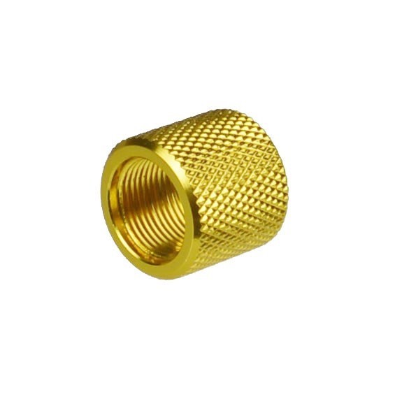 Gold Thread Protector for Handgun & Rifle 1/2x28 TPI - Aluminum, Thin Type