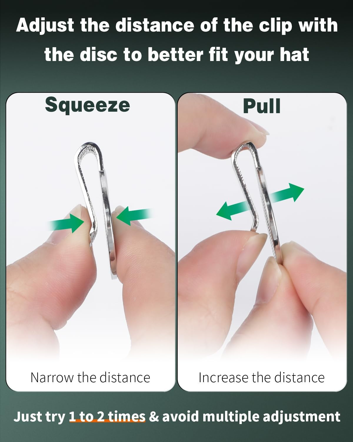 Magnetic Golf Hat Clips with Ball Marker Holders - 3 Pack