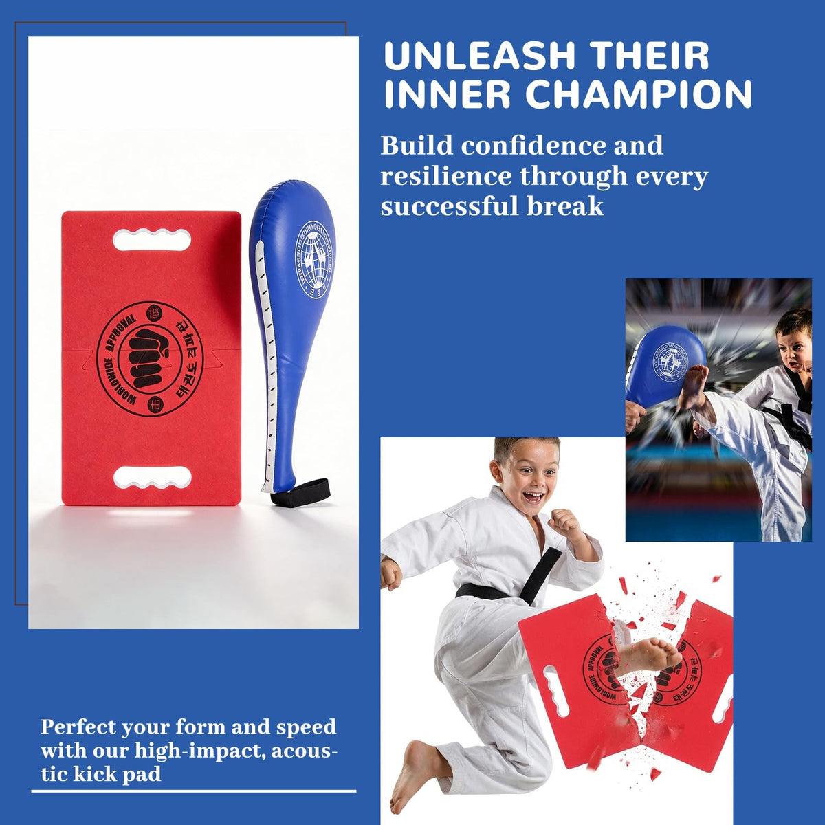 Martial Arts Training Set with Rebreakable Breaking Board and Kick Target Pad