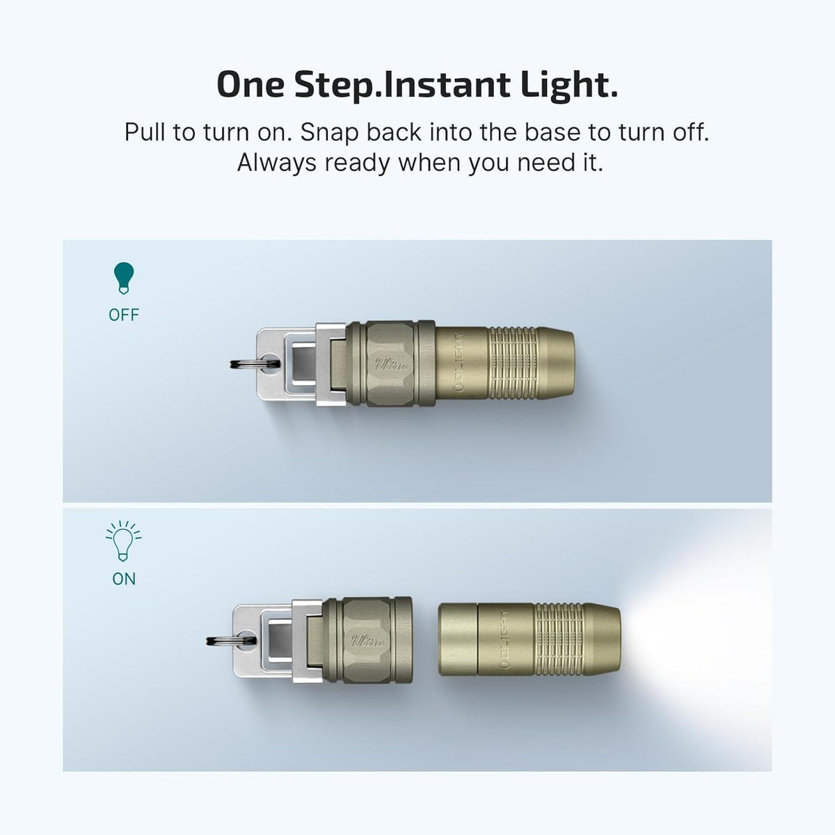 Rechargeable Keychain Flashlight with USB-C Charging - 80 Lumens, Olight iUltra