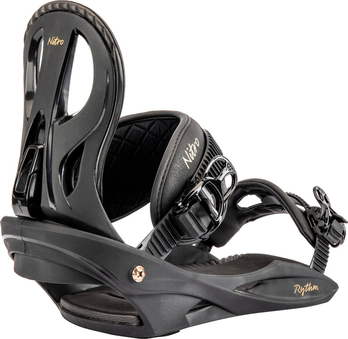 Women's Snowboard Bindings Small Black Bronze Adjustable Fit All-Mountain US 3.5-7