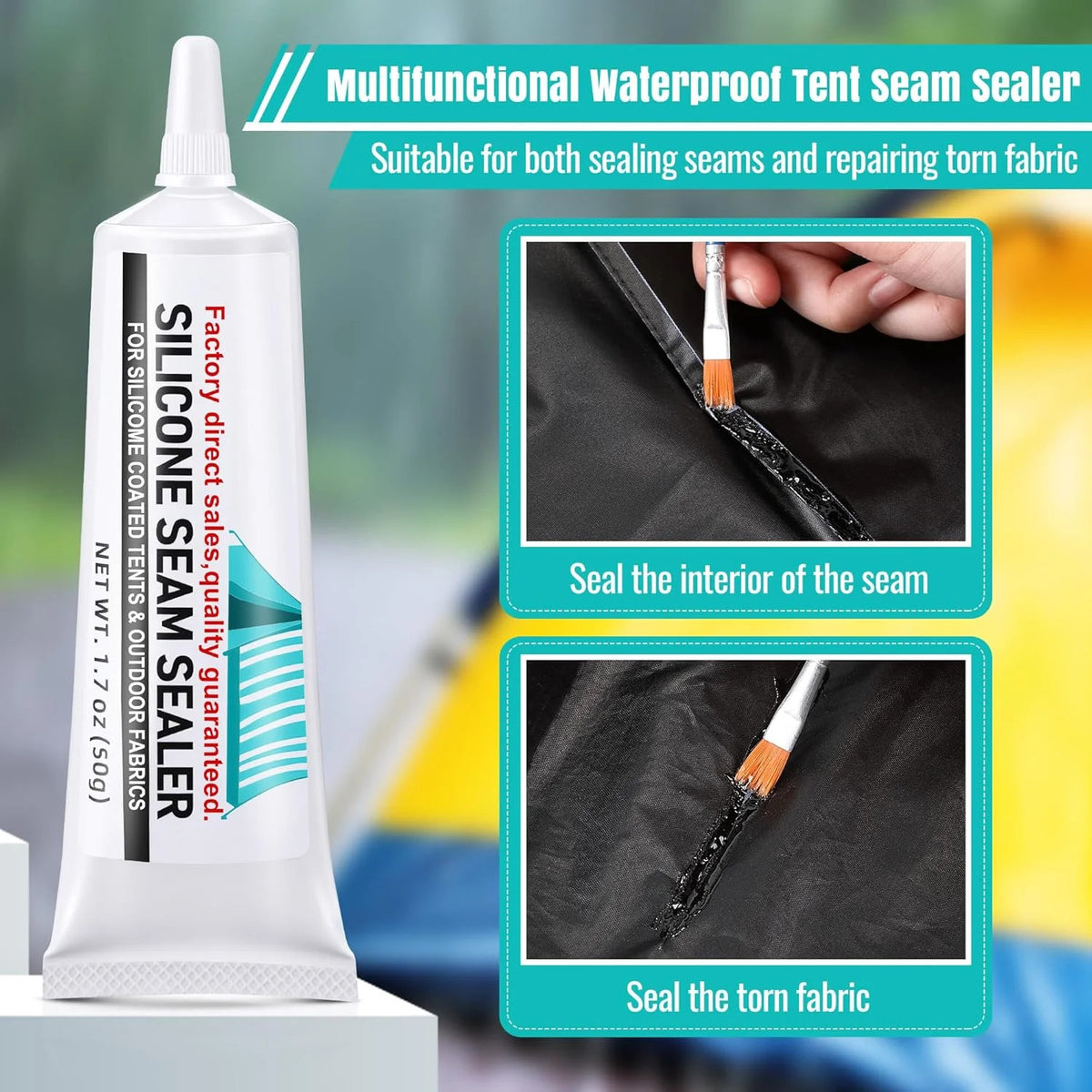 Waterproof Tent Seam Sealer Clear Sealant for Tents and Tarps 100ml