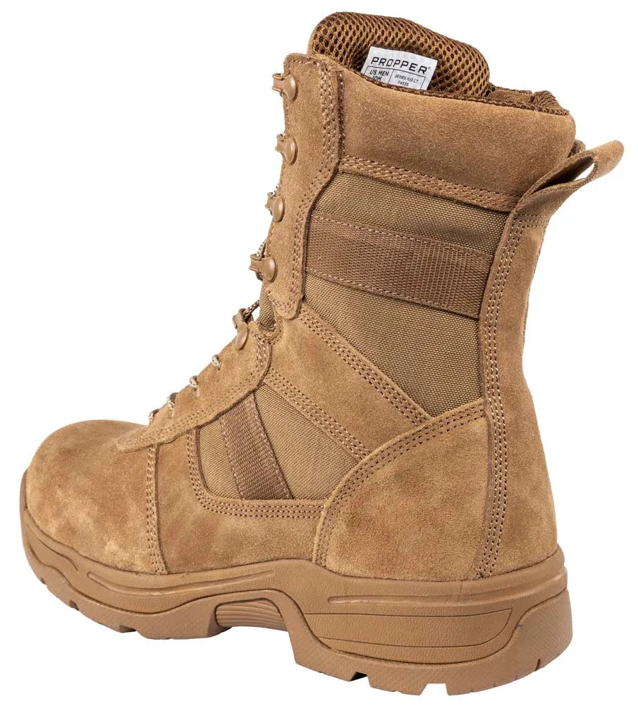 Propper Series 100 8-Inch Coyote Tactical Work Boots Side Zip Composite Toe