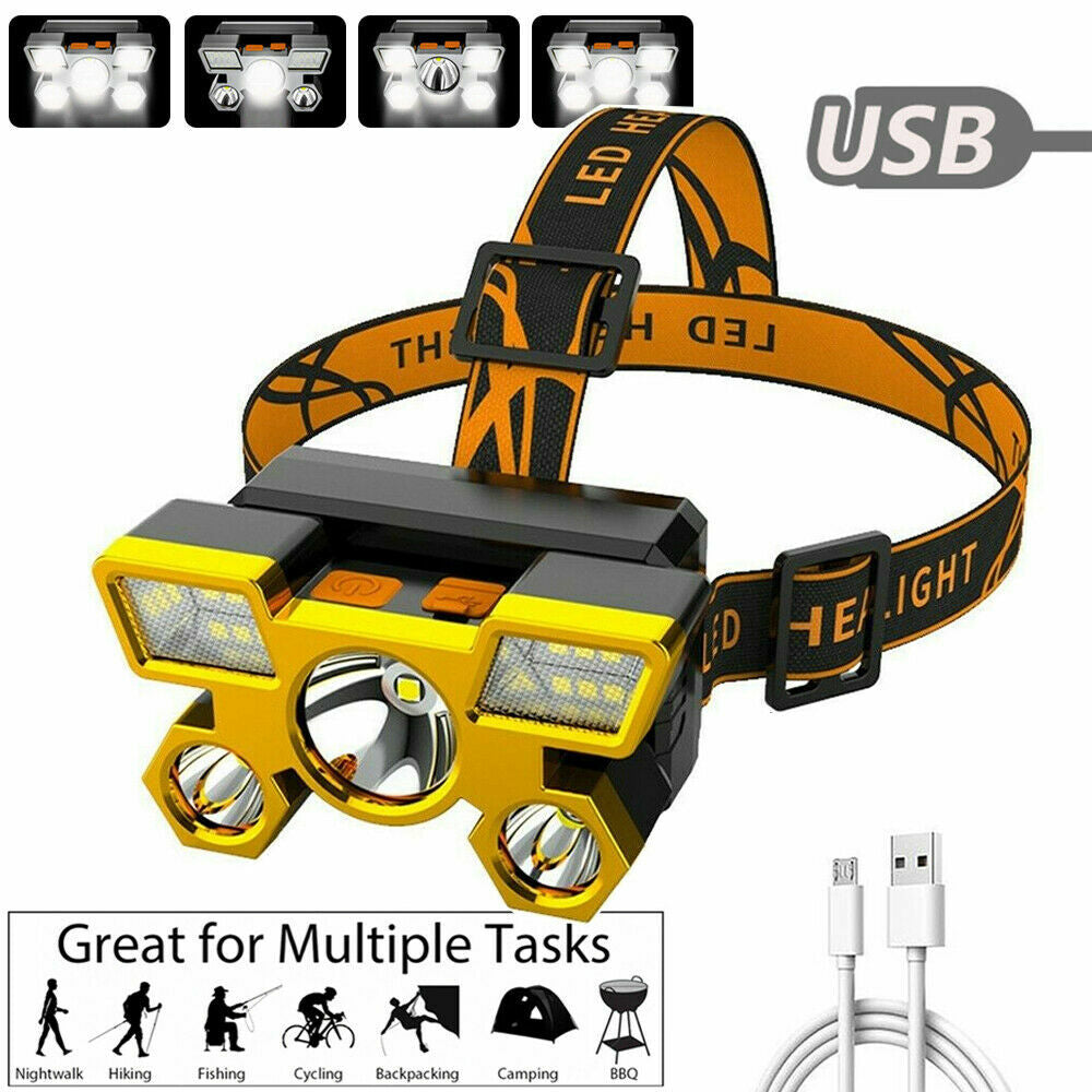 Rechargeable LED Headlamp for Camping, Fishing & Outdoor Activities