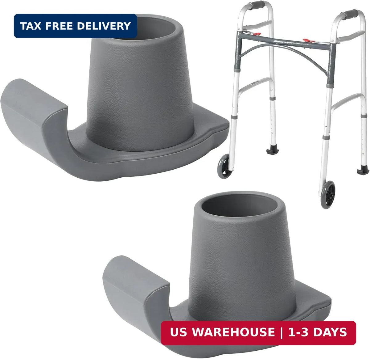 Walker Ski Glides 2 Pack Heavy Duty Replacement Feet for Folding Walkers