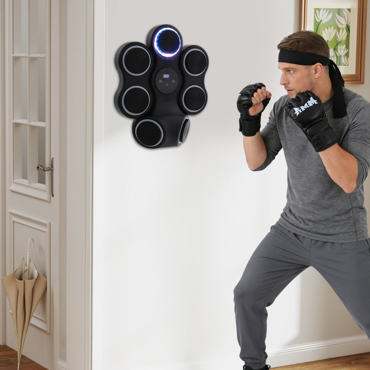Interactive Boxing Trainer Wall Mount with 7 Targets & Bluetooth