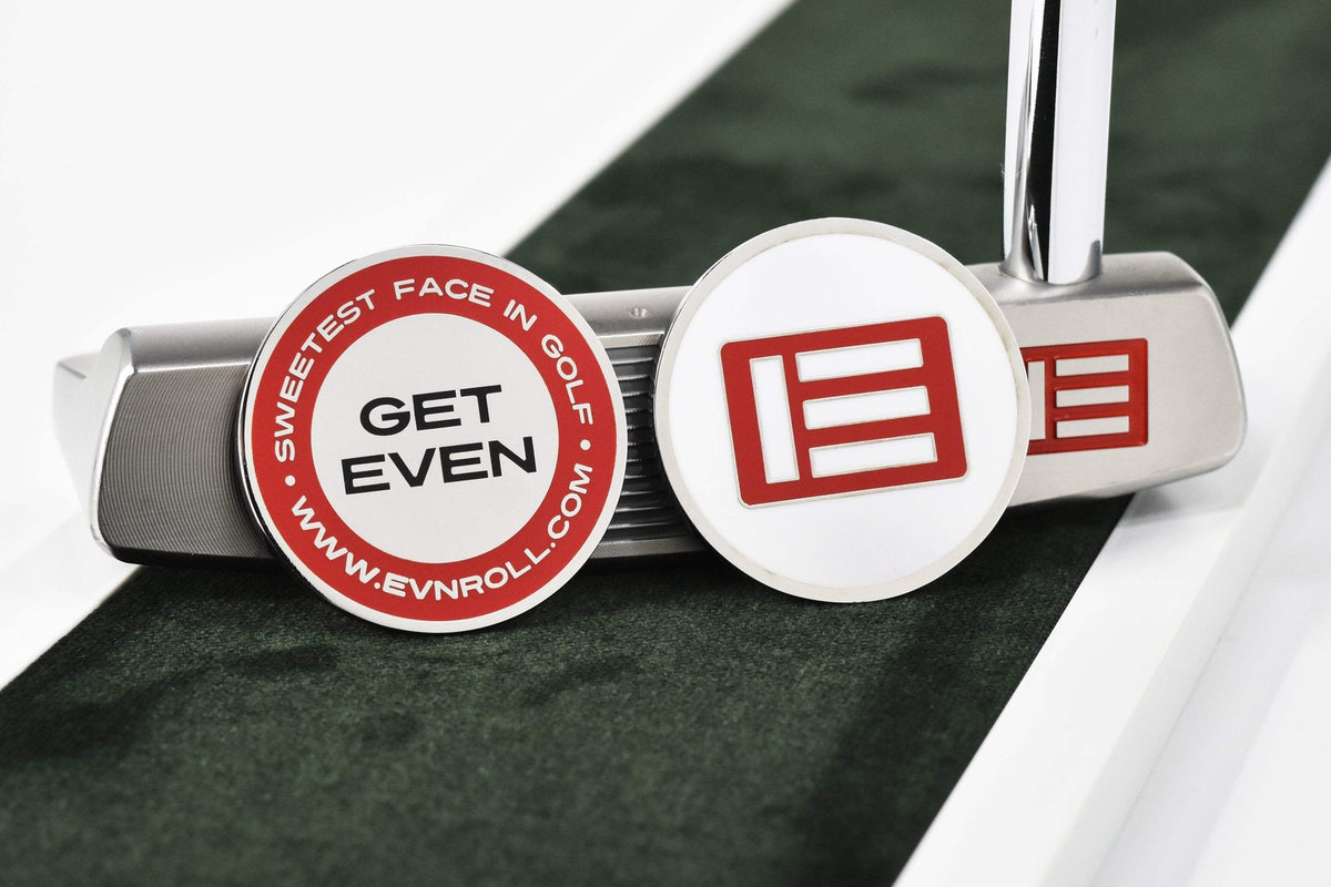 Golf Ball Marker with Leather Pouch - Evnroll Get Even Design