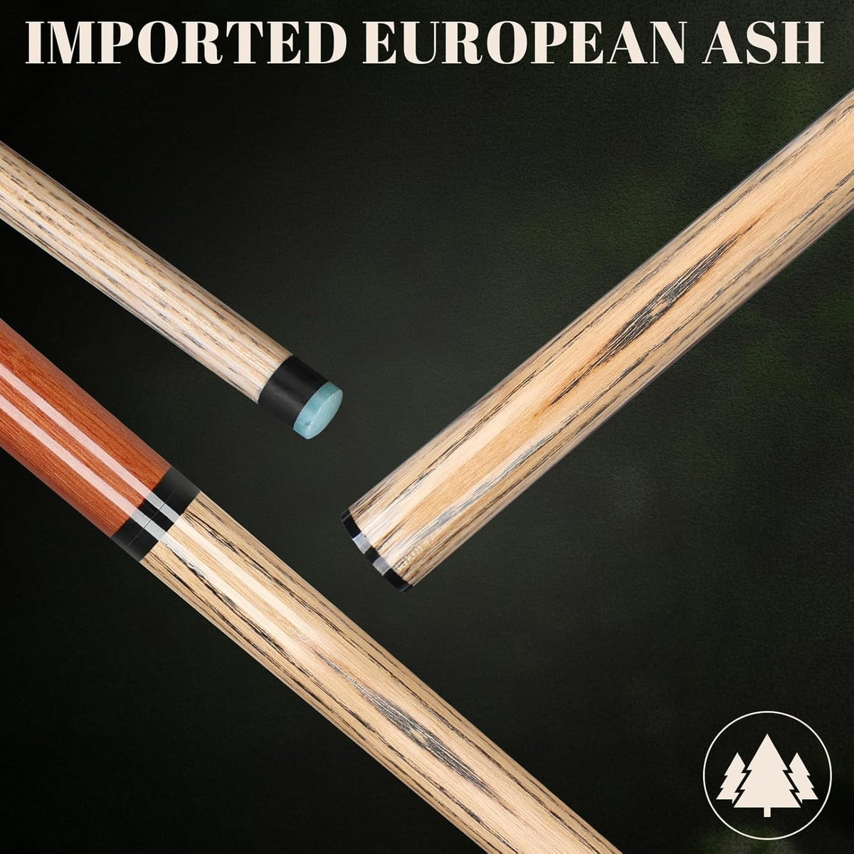 Heavy Hitter Break Cue Stick 54in 21oz with 13.5mm Hard Tip – Detachable 3-Section Pool Breaker