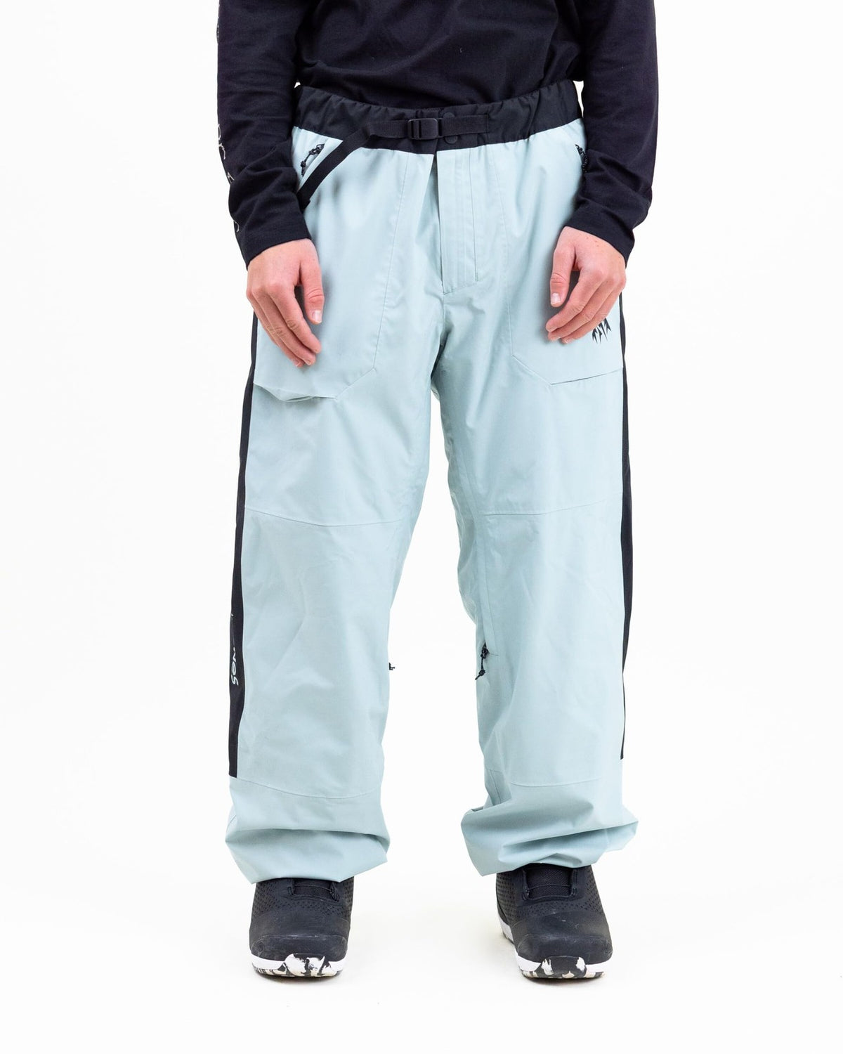 Unisex Snow Pants with Recycled 20K Waterproof Breathable Fabric - Arctic Blue, Large