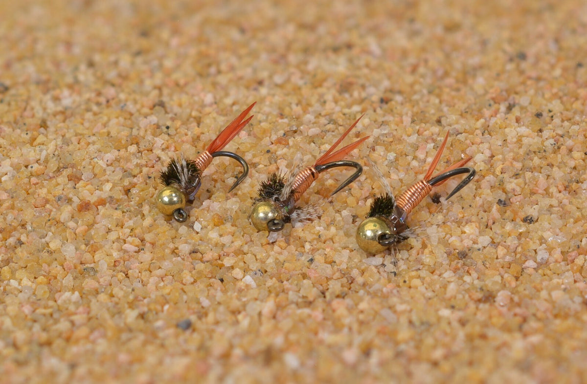 Copper John Jig Head Fly Set with Tungsten Beads for Euro Nymph Fishing