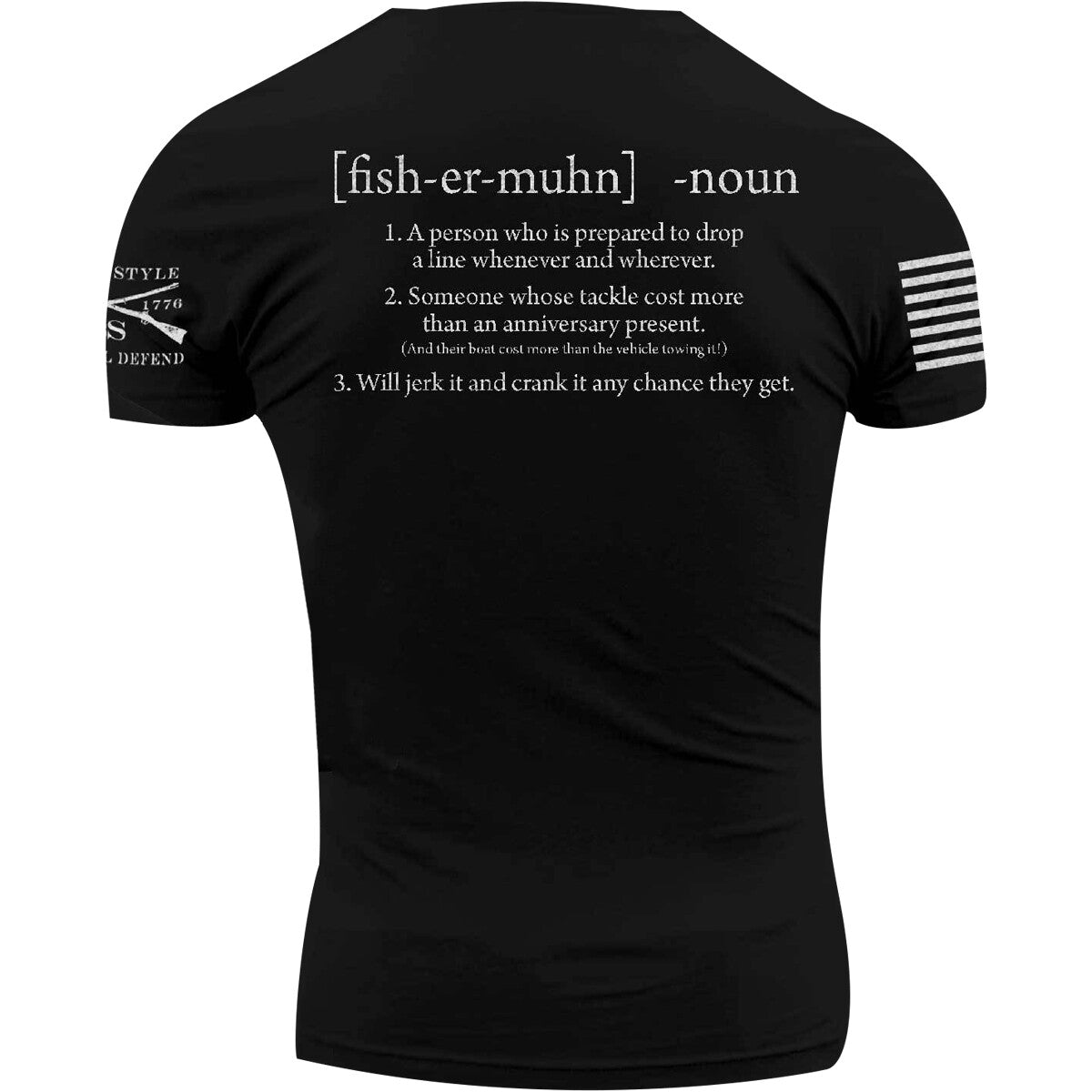 Fisherman Defined T-Shirt - Black, Casual Mens Tee, Multiple Sizes
