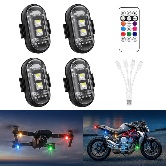 Wireless LED Strobe Lights 8 Colors 10 Flash Modes USB Rechargeable 4 Pack