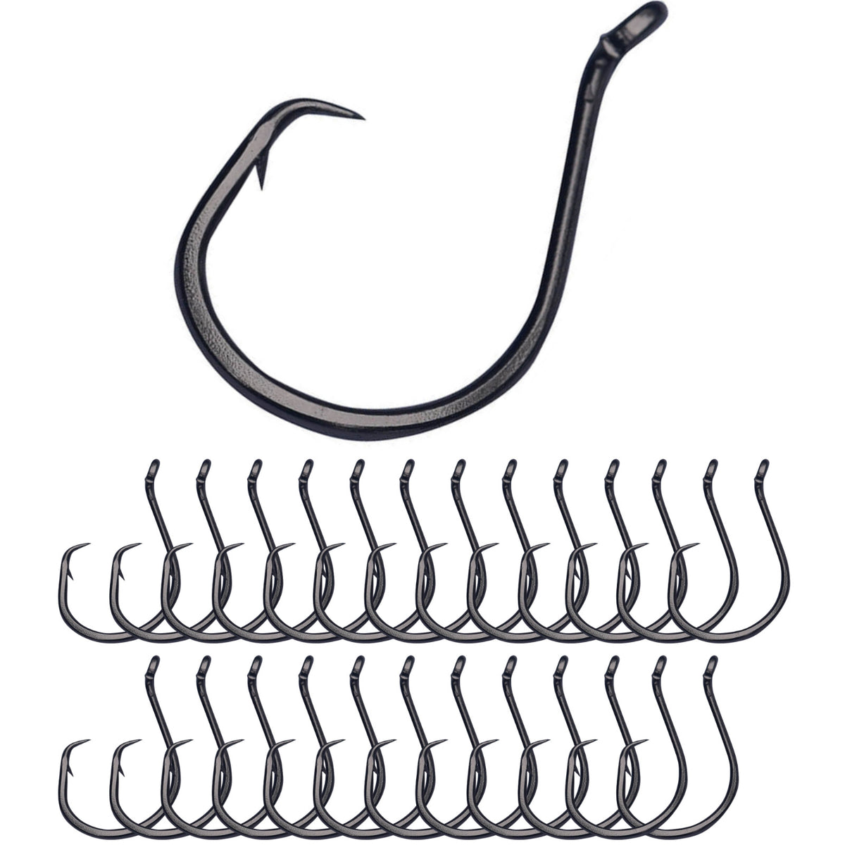 Heavyweight Circle Fishing Hooks - Offset Catfish Hooks for Freshwater and Saltwater - 25 Pack
