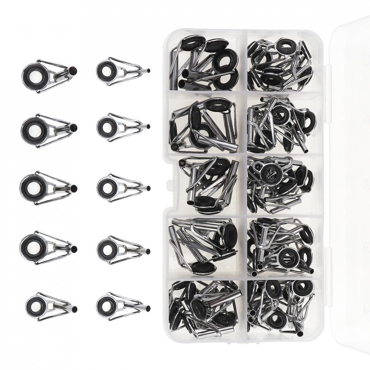 Fishing Rod Tip Repair Kit 80pcs Steel Ceramic Guides for Telescopic & Ocean Fishing