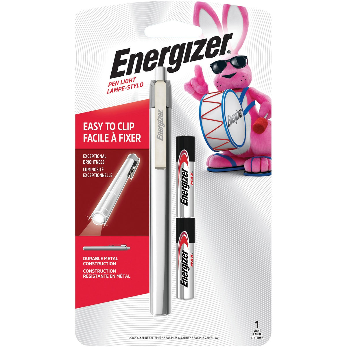 Energizer Impact-Resistant LED Pen Light 35 Lumens Gray AAA Battery