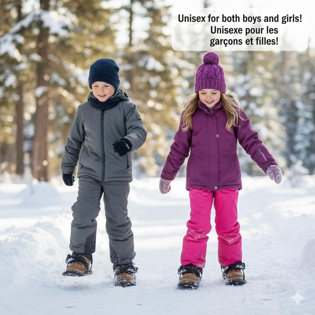 Freestyle Snow Skates for Kids - Adjustable Snowboard Skates Black
