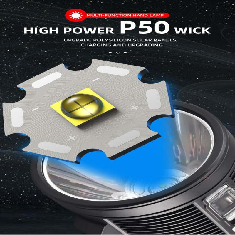 High Power Rechargeable LED Flashlight 99 Million Lumens with Power Bank