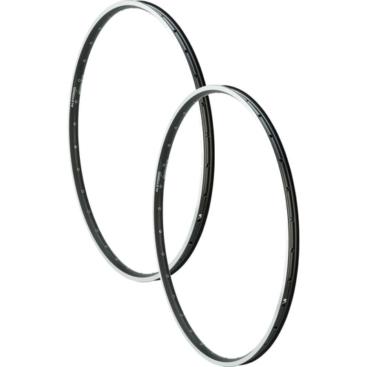 2 Pack Bicycle Rims 26 Inch Alloy Tubeless Ready for E-Bikes Black Silver