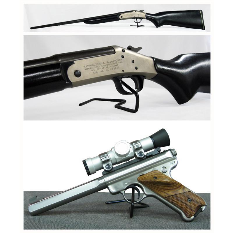 Gun Storage Stand - Individual Handgun Display Rack for Safe or Shelf